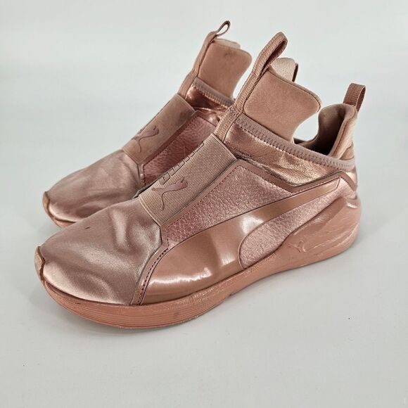 Puma 10 feirce copper rose pink sneakers running shoes slip on high top - Picture 1 of 6